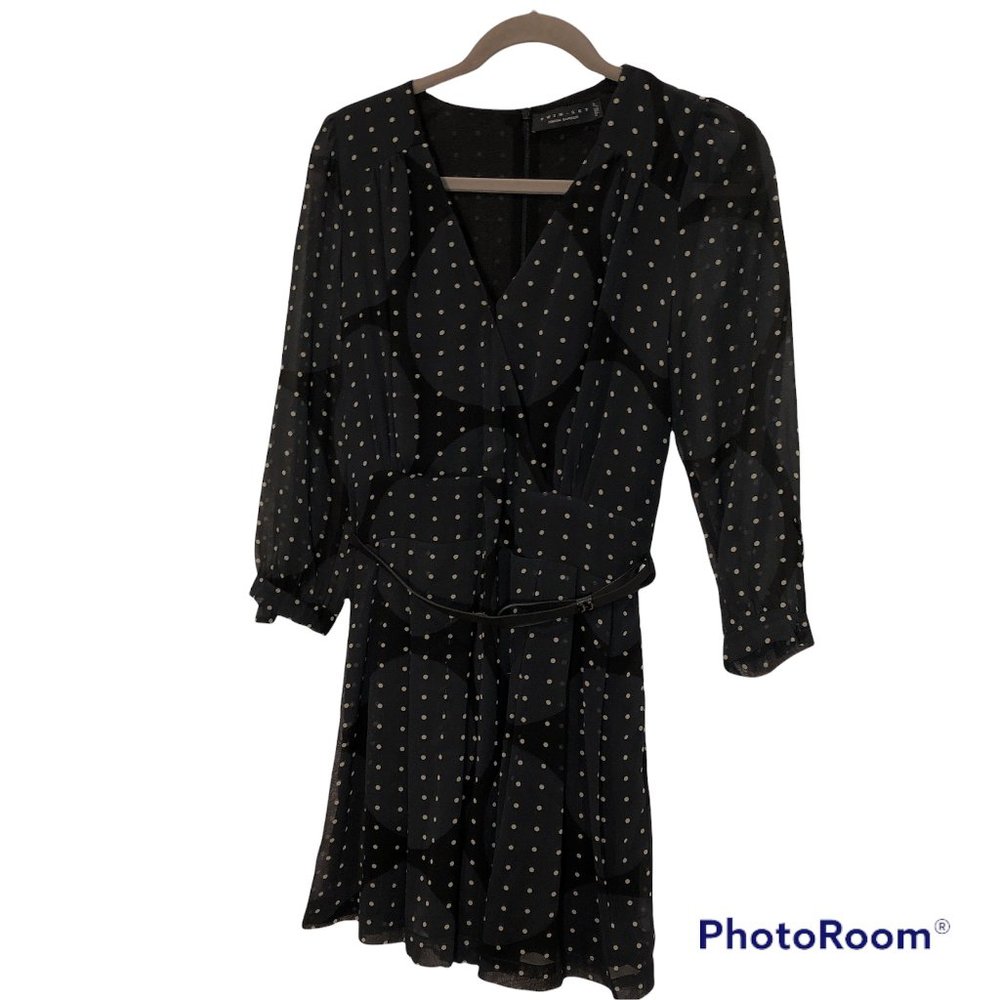twinset Simona Barbieri Barneys AS NEW print on print blk polka dot ROMP…